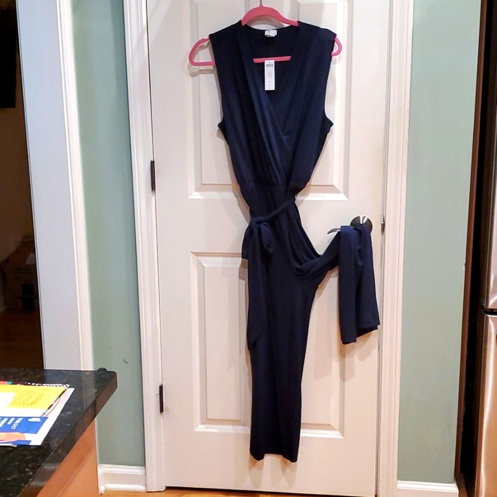 Navy blue jumpsuit.